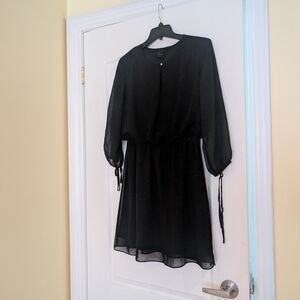 Reitmans Rock And Shine Size M Black Chiffon Dress With Dots